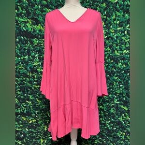 Anthropologie HD in Paris Crepe Bell Sleeve Shift Dress Sz 6